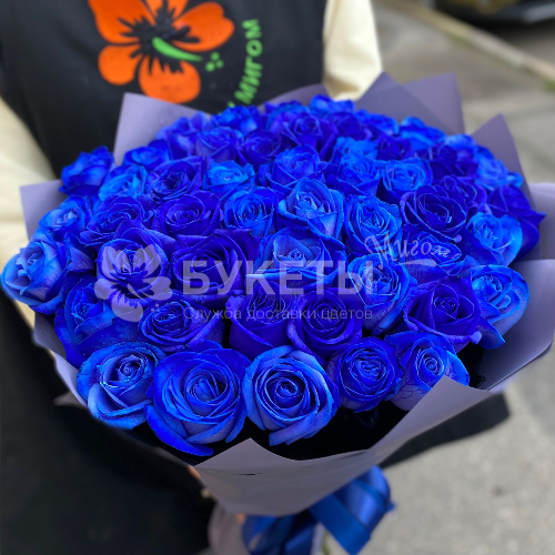 Букет 51 синяя роза
