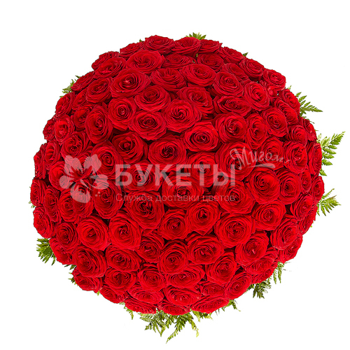Корзина 101 роза "Сад моего сердца"